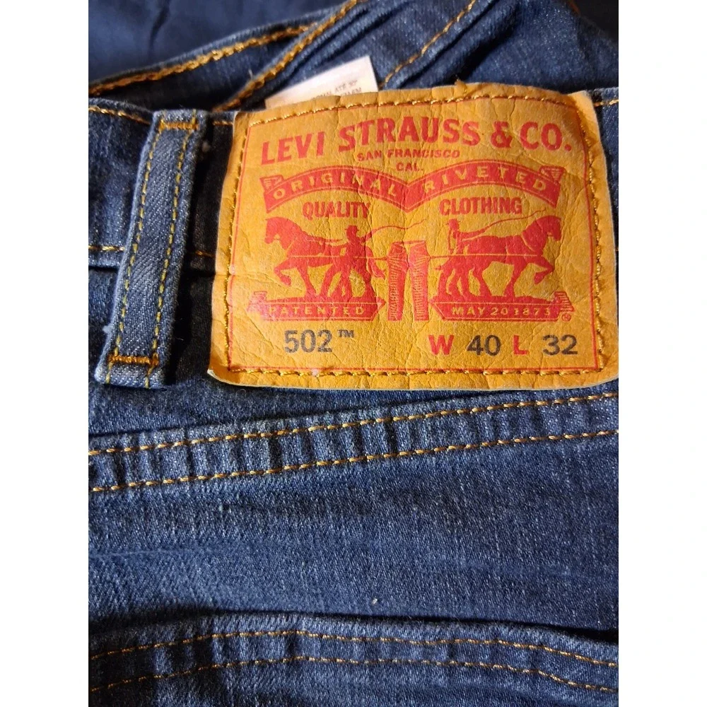 Levis 502 Taper Mens Blue‎ Denim Jeans 40x32 Medium Wash Regular Fit 5163